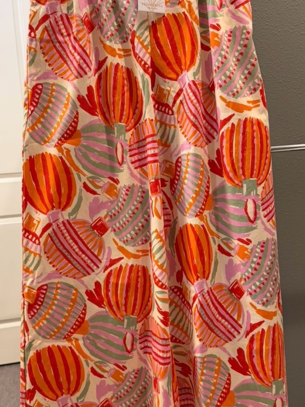 Printed Wide-Leg Pants in Orange & Pink